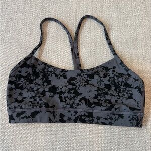 Lululemon Black Gray Floral Racerback Sports Bra Size S (No Tag)